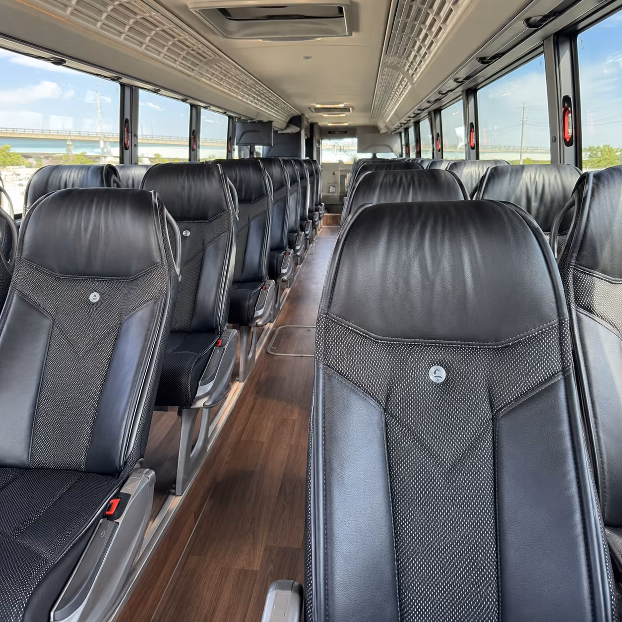 charter buses for trade show groups arriving at santa barbara airport