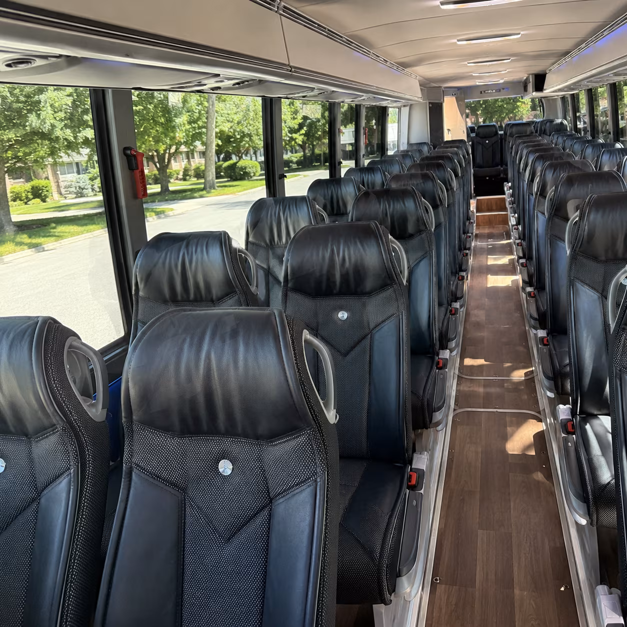 santa maria 40 passenger charter bus inside