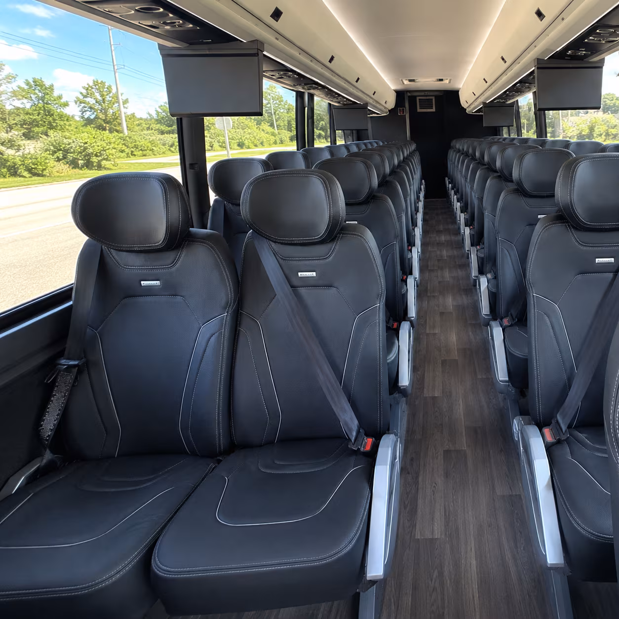 santa maria 47 passenger charter bus inside