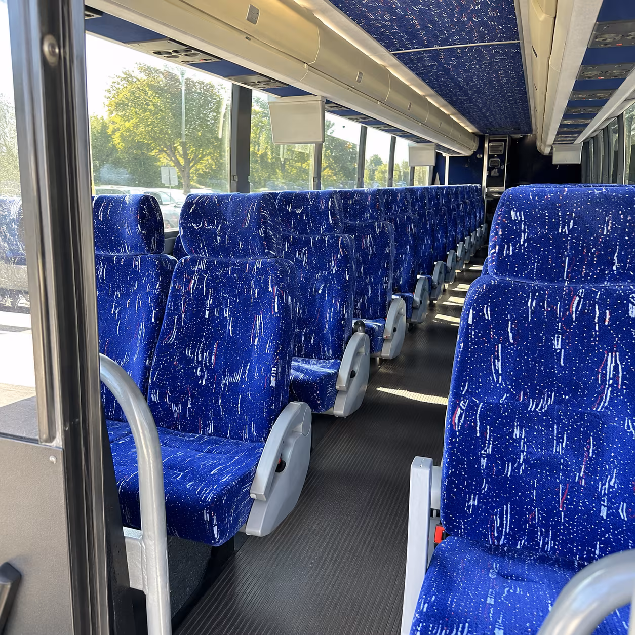 santa maria 50 passenger charter bus inside