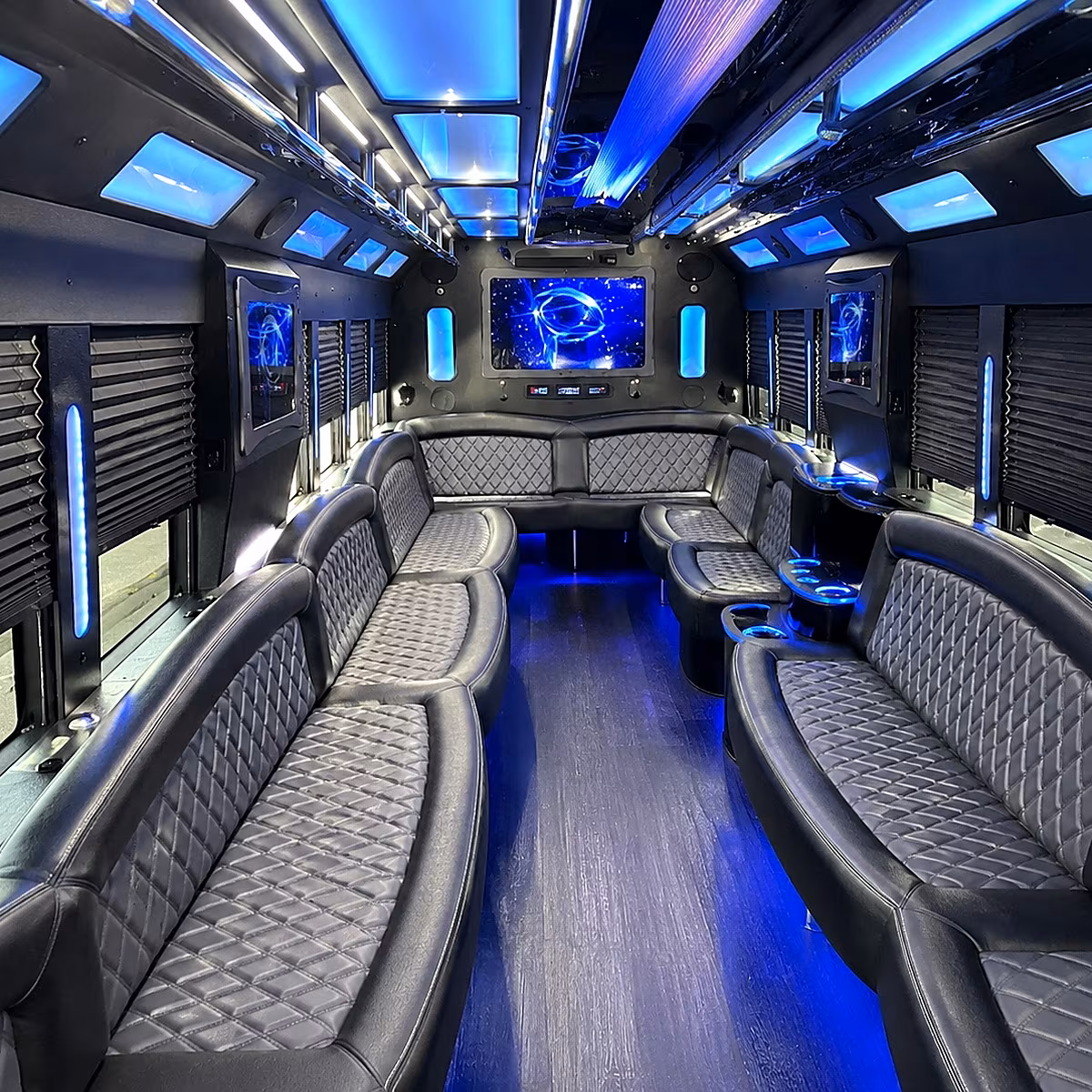 santa maria 50 passenger party bus interior
